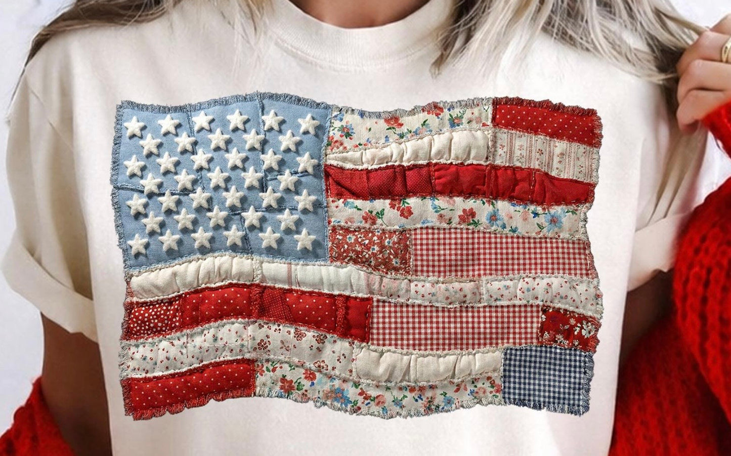 Quilted American Flag Tee