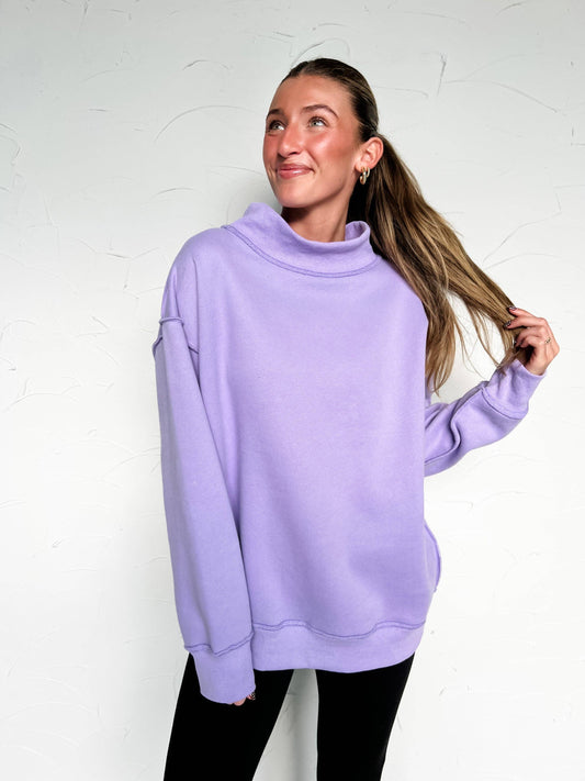 Mock Neck Sweatshirt - Lavender