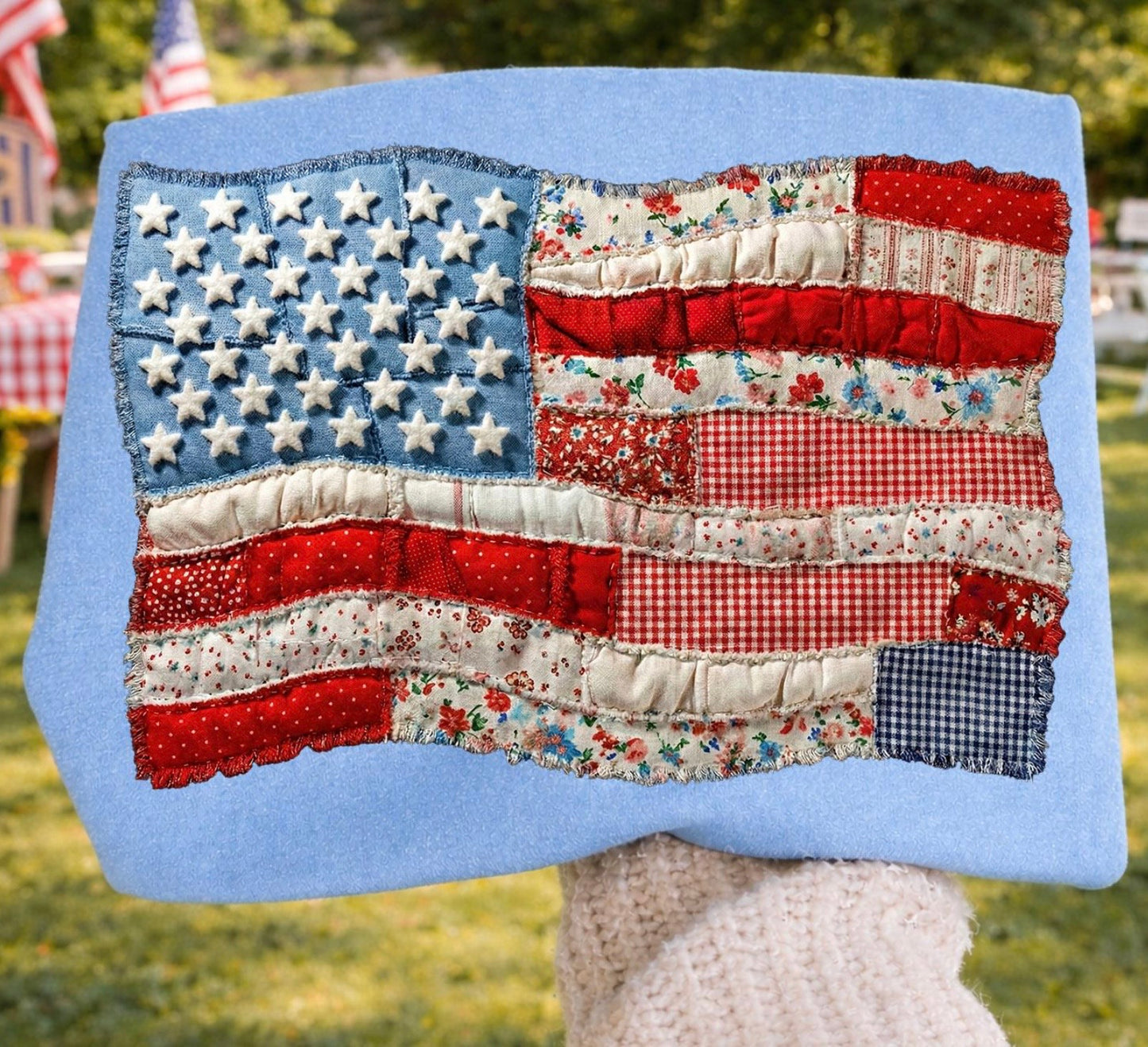 Quilted American Flag Tee