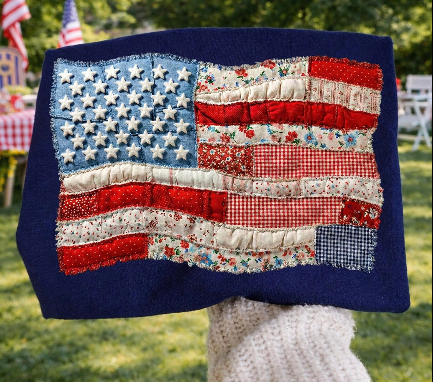 Quilted American Flag Tee